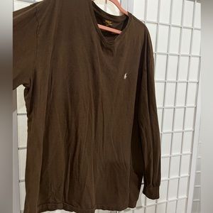 Men’s polo Ralph Lauren brown v neck shirt